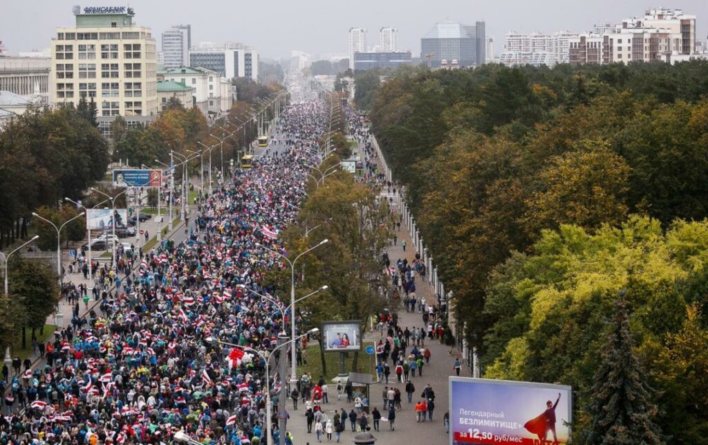 Belarus Opposition Conducts a March It Calls ‘Inauguration of the Real President’