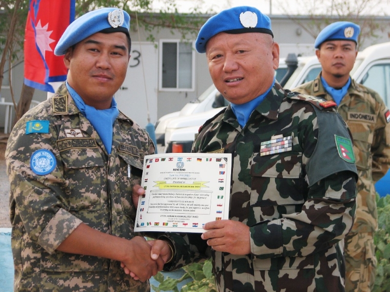 Казахстанский военнослужащий стал командиром базы военных наблюдателей ООН