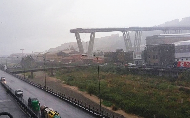 В итальянской Генуе обрушился автомобильный мост: погибли десятки человек