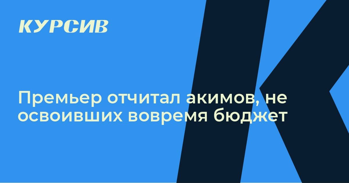 Премьер отчитал акимов, не освоивших вовремя бюджет