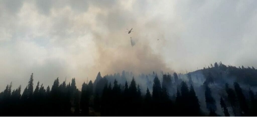 Медеуде өртпен күрес жалғасуда