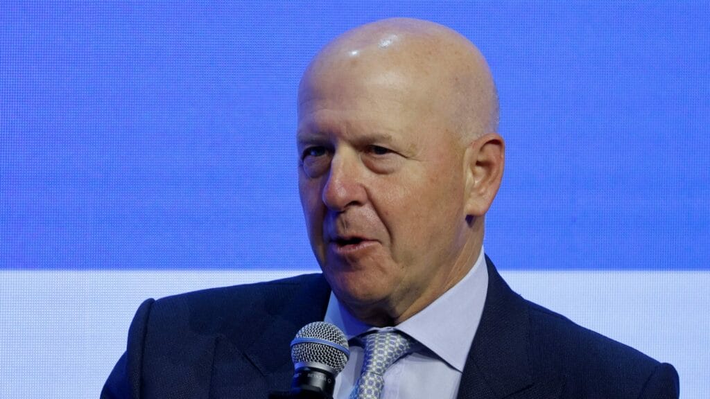 David Solomon, Chairman and Chief Executive Officer of Goldman Sachs, speaks during the Global Financial Leaders' Investment Summit, in Hong Kong, China November 7, 2023. REUTERS/Tyrone Siu