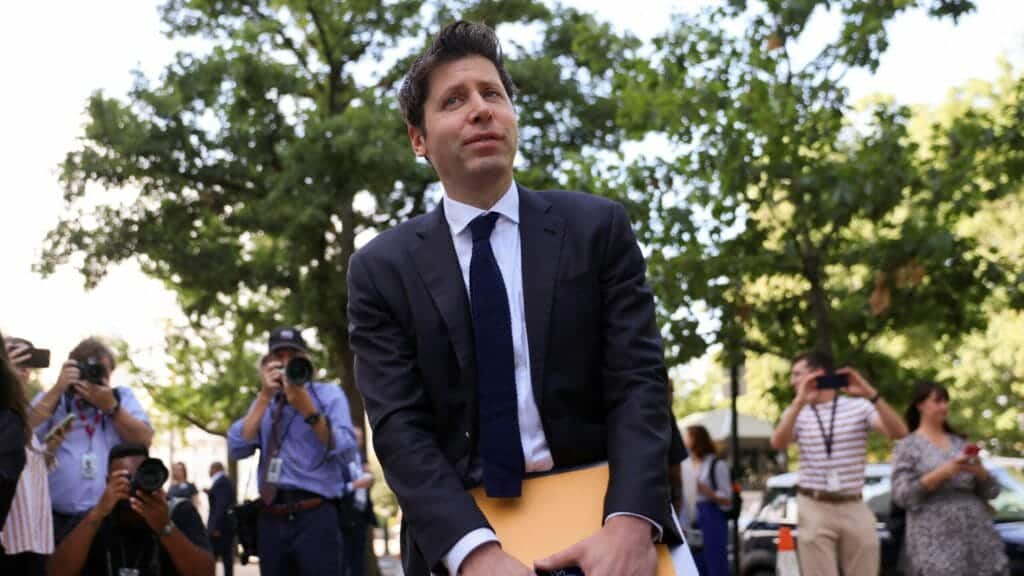 FILE PHOTO: Sam Altman, CEO of ChatGPT maker OpenAI, arrives for a bipartisan Artificial Intelligence (AI) Insight Forum for all U.S. senators hosted by Senate Majority Leader Chuck Schumer (D-NY) at the U.S. Capitol in Washington, U.S., September 13, 2023. REUTERS/Julia Nikhinson/File Photo