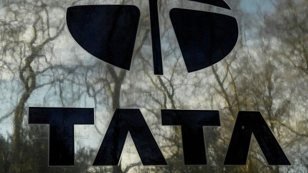 FILE PHOTO: A Tata sign is seen outside their offices in London, Britain March 30, 2016. REUTERS/Toby Melville//File Photo
