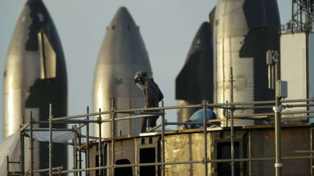 People are seen working at the SpaceX Starbase in Brownsville, Texas, U.S., August 19, 2023. REUTERS/Veronica G. Cardenas. To match Special Report SPACEX-MUSK/SAFETY