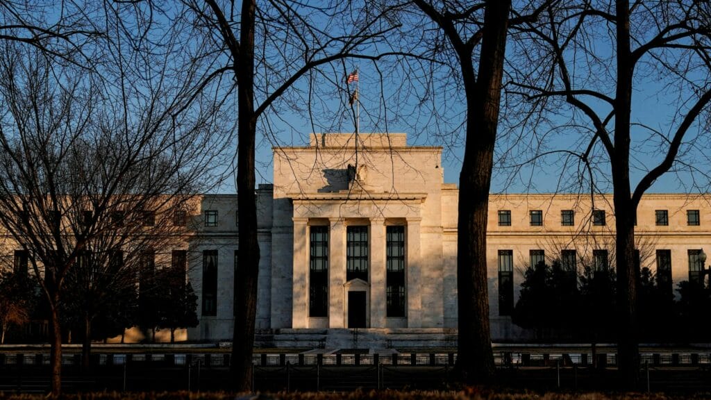 FILE PHOTO: The Federal Reserve building is seen in Washington, U.S., January 26, 2022. REUTERS/Joshua Roberts/File Photo