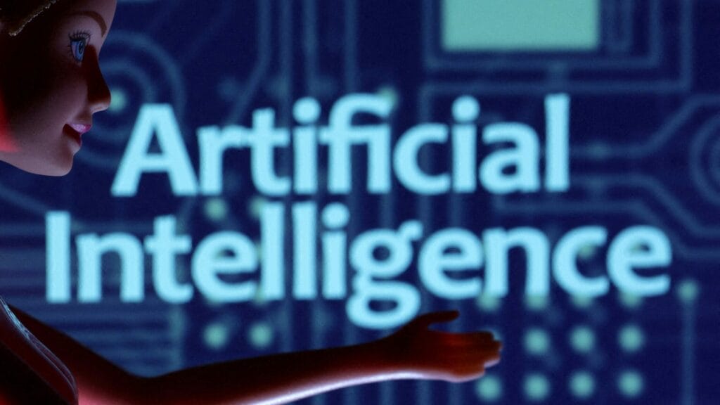 FILE PHOTO: Artificial Intelligence words are seen in this illustration taken March 31, 2023. REUTERS/Dado Ruvic/Illustration/File Photo