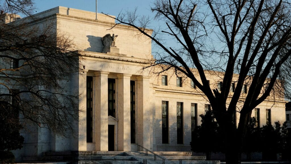 FILE PHOTO: The Federal Reserve building in Washington, U.S., January 26, 2022. REUTERS/Joshua Roberts/File Photo