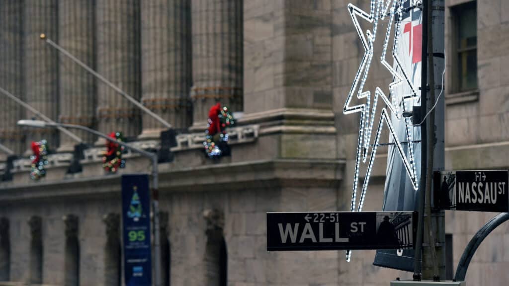 FILE PHOTO: The view of exterior of the New York Stock Exchange (NYSE) in New York, U.S., December 21, 2018. REUTERS/Bryan R Smith/File Photo