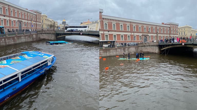 Видео падения автобуса в реку в Санкт-Петербурге попало в сеть. Погибли три человека