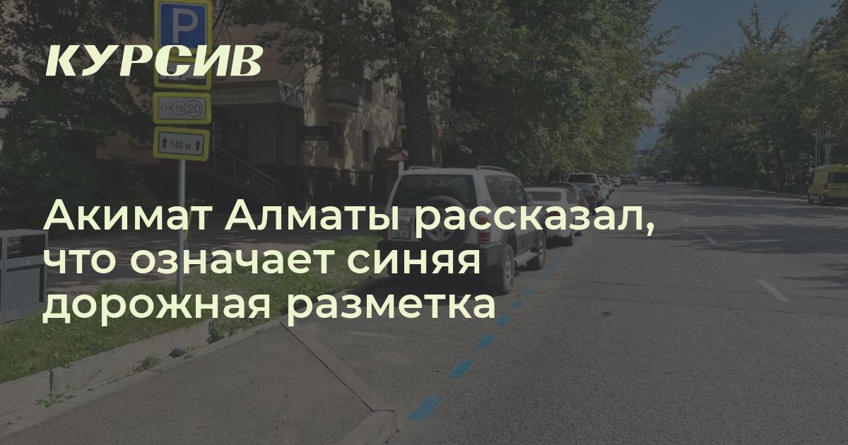 Что означает синяя дорожная разметка в Алматы?