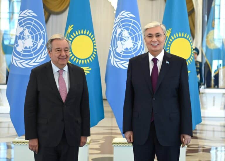 «Казахстан всегда был посланником мира». Токаев встретился с генсекретарем ООН Антониу Гутерришем