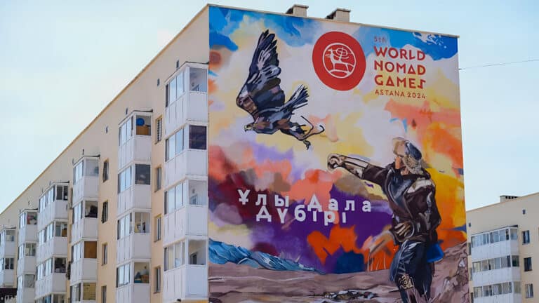 New mural brightens Astana for the World Nomad Games