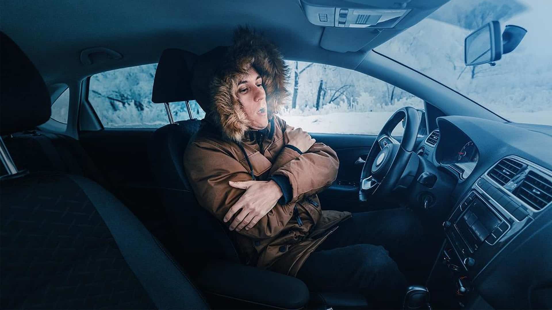 авто на трассе в буран
