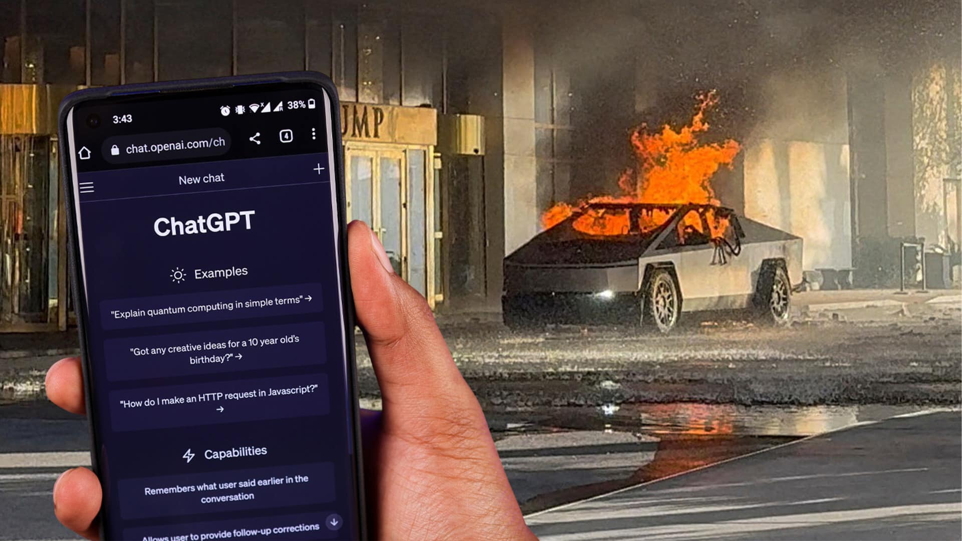 ChatGPT использовали для подрыва Cybertruck