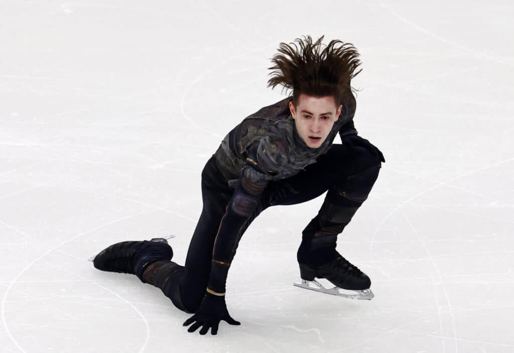 Harbin 2025 - Asian Winter Games - Figure Skating - Men's Single Skating Short Program - HIC Multifunctional Hall, Harbin, China - February 11, 2025  Kazakhstan's Mikhail Shaidorov performs REUTERS/Tingshu Wang