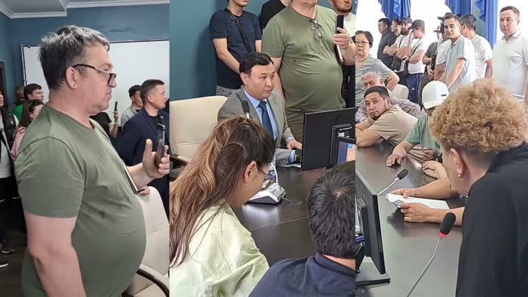 В Караганде аким не выдержал и сбежал от жителей из-за ругани