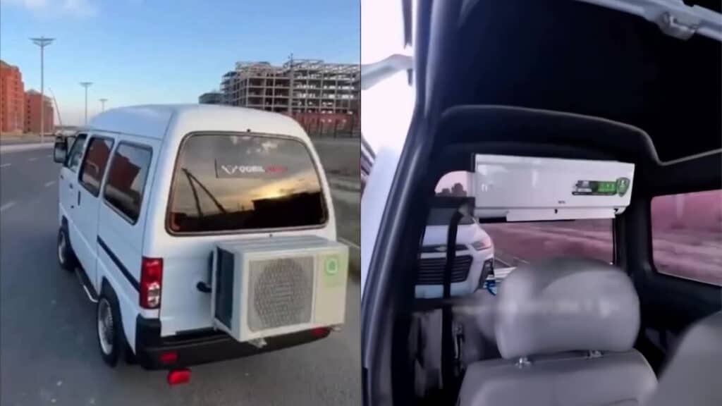 Водитель в Узбекистане поставил в Chevrolet Damas домашний кондиционер