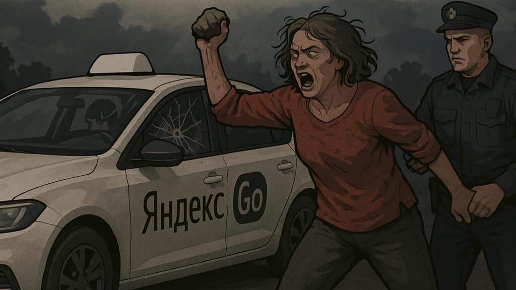 Разбившая кирпичом авто таксиста женщина в Шымкенте напала на водителя