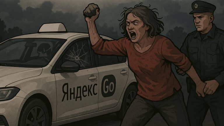 Разбившая кирпичом авто таксиста женщина в Шымкенте напала на водителя