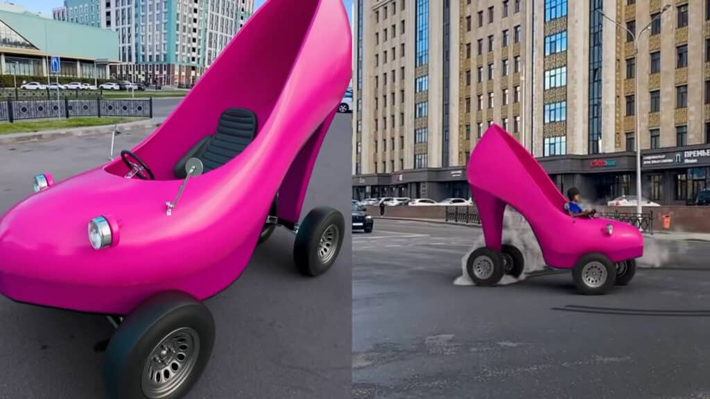 Автомобиль в виде туфли на улицах Астаны создал моушн-дизайнер