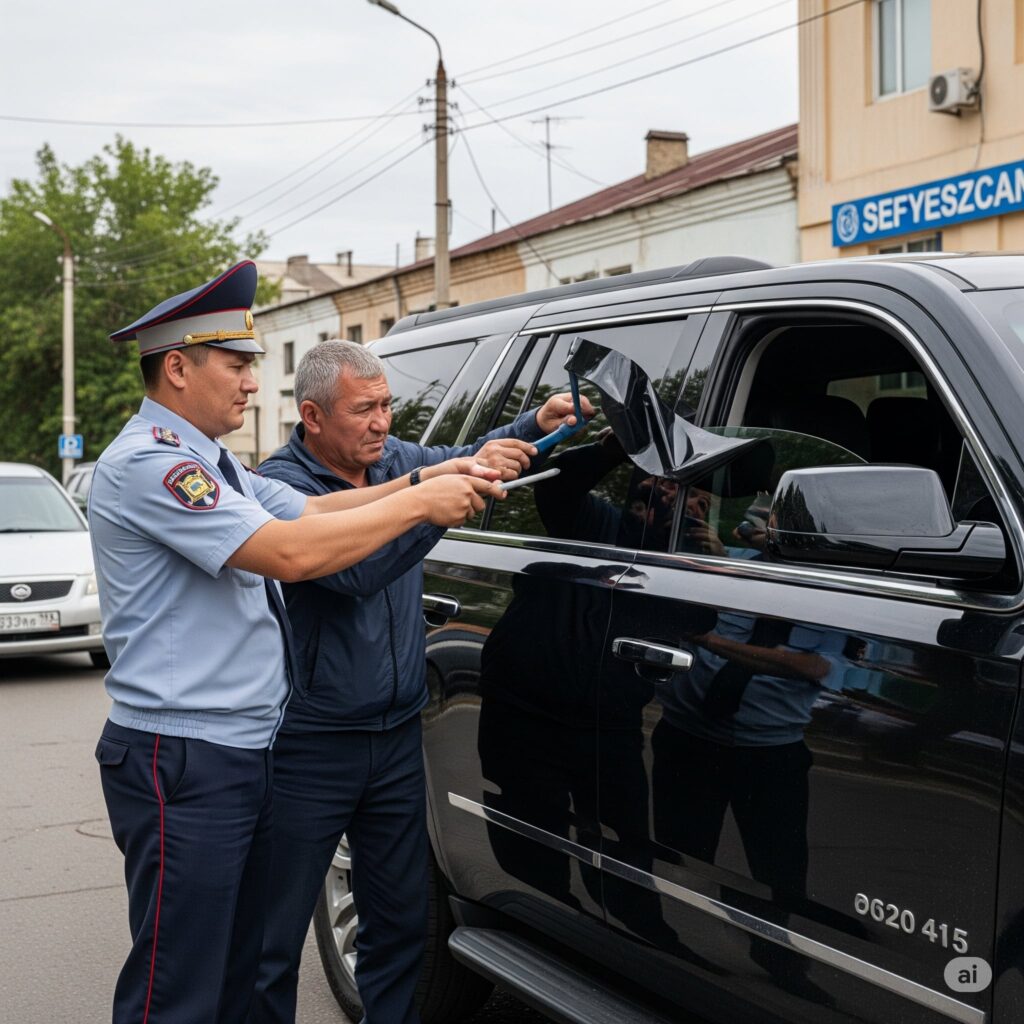 Полицейские сняли тонировку с премиального внедорожника