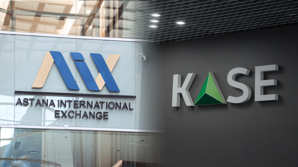 Логотипы бирж KASE и AIX