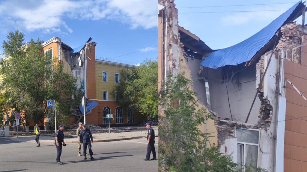 В Караганде рухнуло бывшее здание АТФ-банка