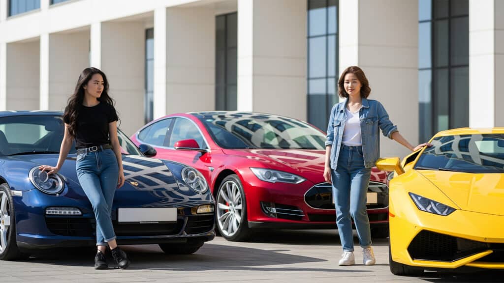 Молодые казахстанки надеются встретить парней на Porsche, Tesla и Lamborghini