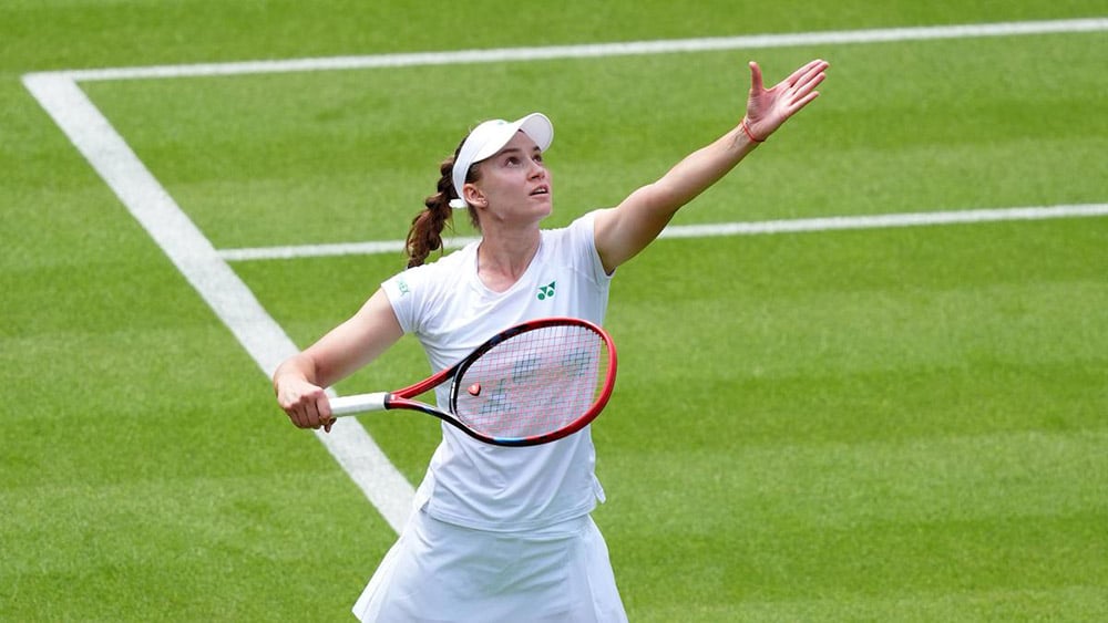 Elena Rybakina during a practice session on court one at the All England Lawn Tennis and Croquet Club in Wimbledon ahead of the Wimbledon Championships, which begins on June 30th. Picture date: Friday June 27, 2025. (Photo by John Walton/PA Images via Getty Images)
