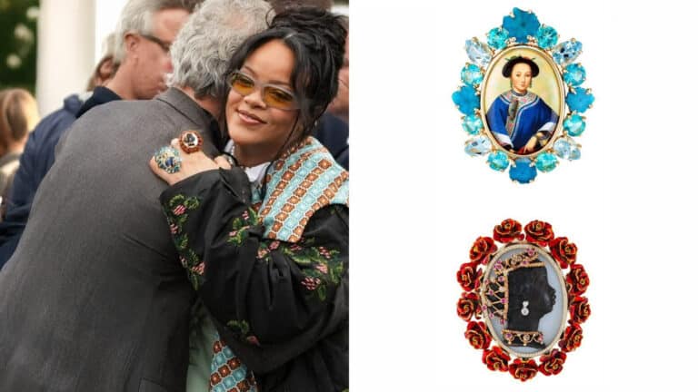 Рианна надела на показ Dior кольцо с портретом прекрасной уйгурки