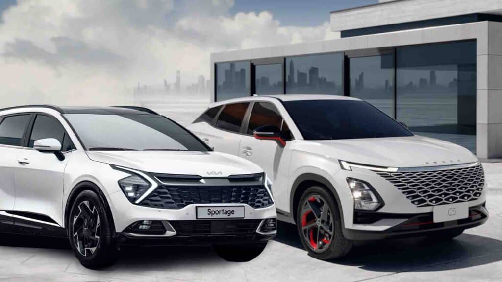Қытай көліктері мен Kia Sportage сынақтан өтті / коллаж: kursiv.media, бильд-редактор Ахтам Зиперов