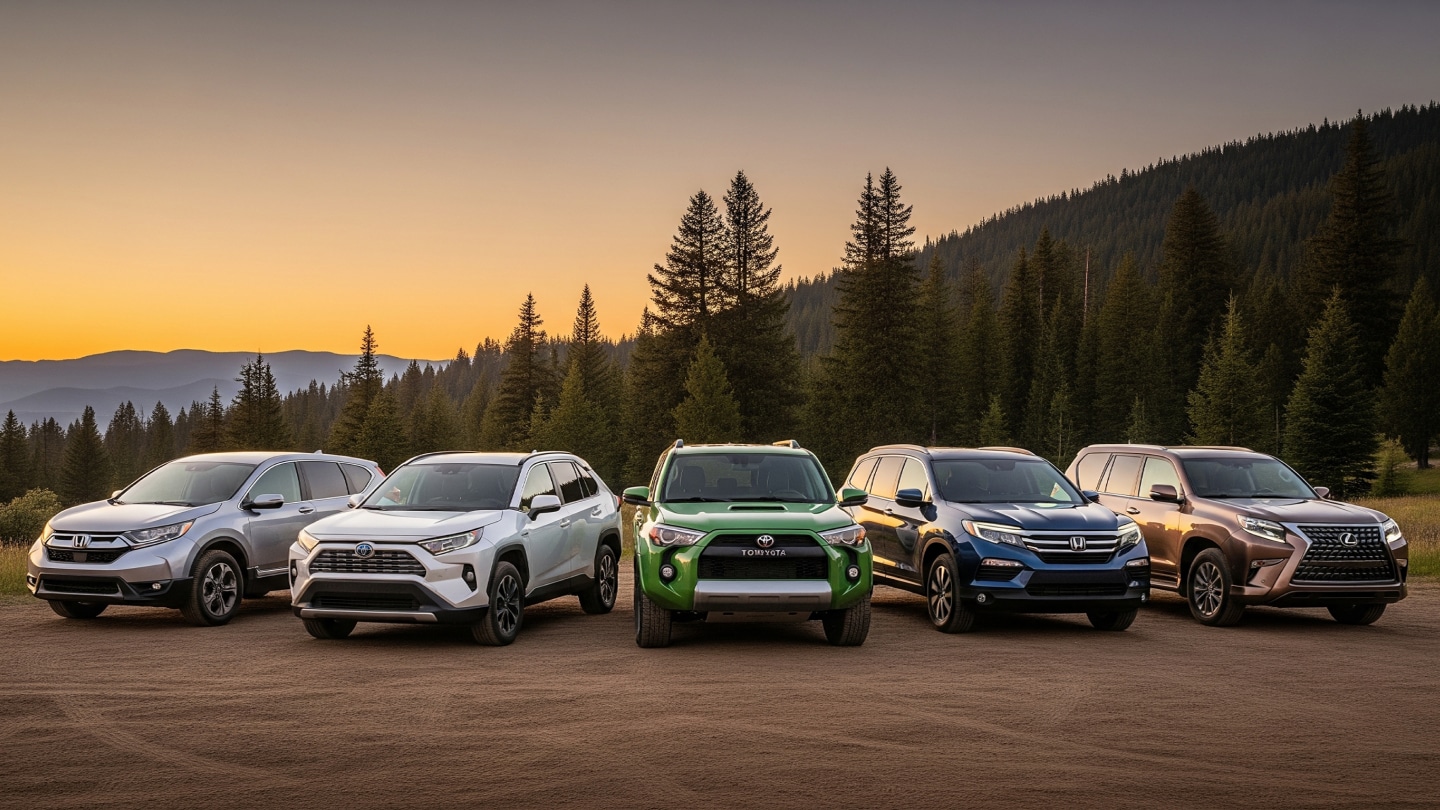 Honda CR-V, Toyota RAV4 Hybrid, Toyota 4Runner, Honda Pilot, Lexus GX 550