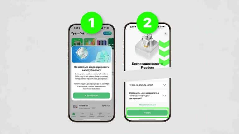 Freedom инвестициялық валютасы декларациясын Freedom SuperApp-та тапсыруға болады