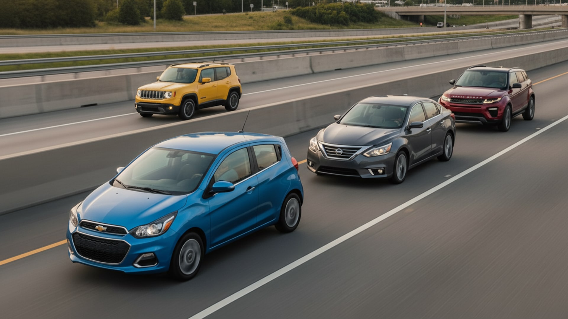 надежные машины, автомобили в Казахстане, Chevrolet Spark, Шевроле спарк, Nissan Altima, ниссан алтима, Jeep Renegade, Range Rover Evoque, рендж ровер