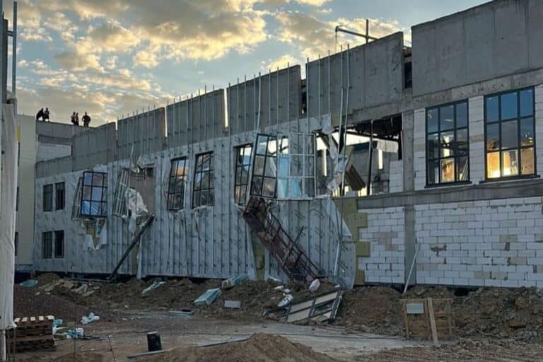 Крыша строящейся школы обрушилась в Кульсары