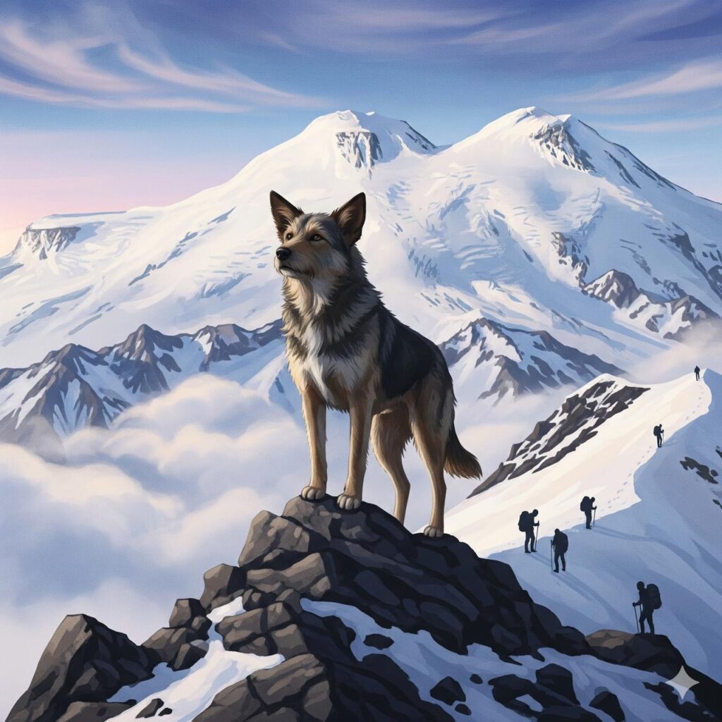 Бездомный пес впервые покорил Эльбрус