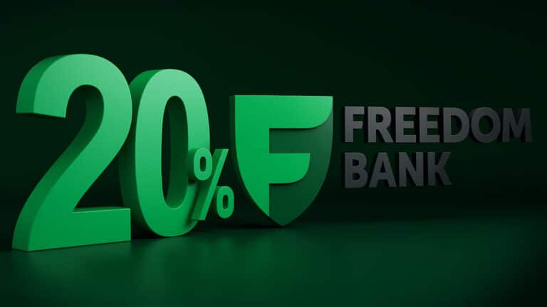 Депозит до 20% предложит Freedom Bank впервые за десятилетия