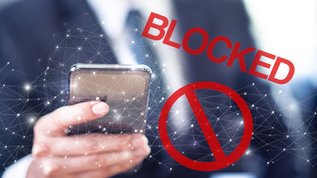 Businessman using mobile smartphone online to social network, Connecting to global cyber net. copy space.