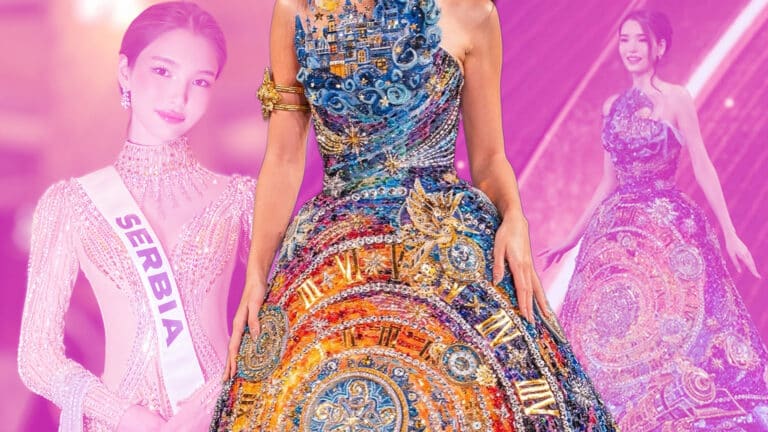 Соцсети восхитило платье участницы Miss Universe из Сербии, расшитое кристаллами