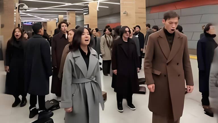 Перформанс с певцами в пальто и с дипломатами в метро Алматы удивил горожан