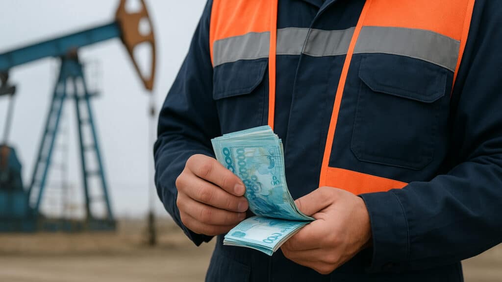 Зарплата нефтяников в Казахстане составила 1,5 млн тенге, немного обогнав табачников, сгенерировано нейросетью, бильд-редактор: Адэлина Мамедова