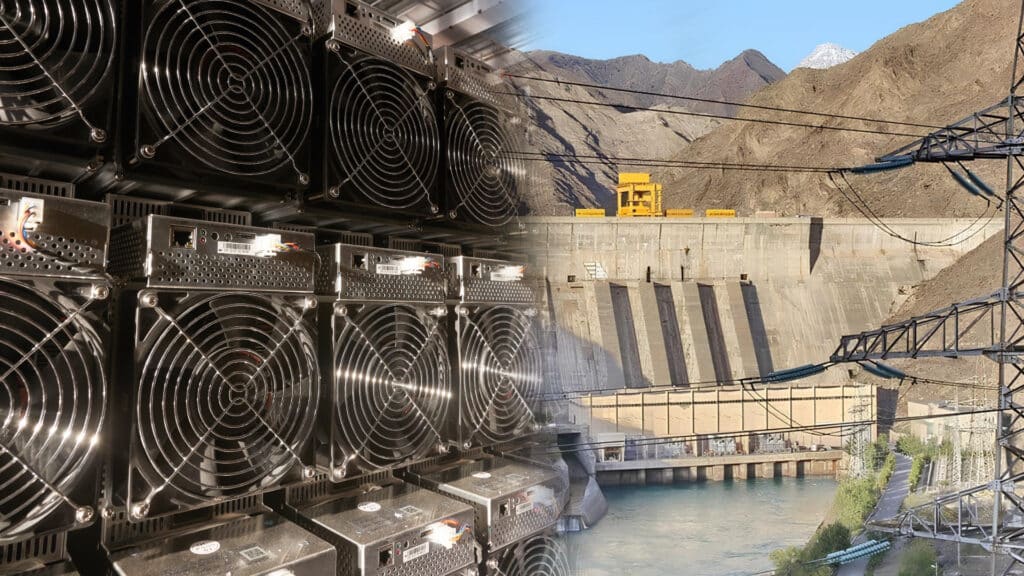 Кыргызстан из-за дефицита электроэнергии отключил все майнинговые фермы, коллаж kursiv.media, бильд-редактор: Адэлина Мамедова