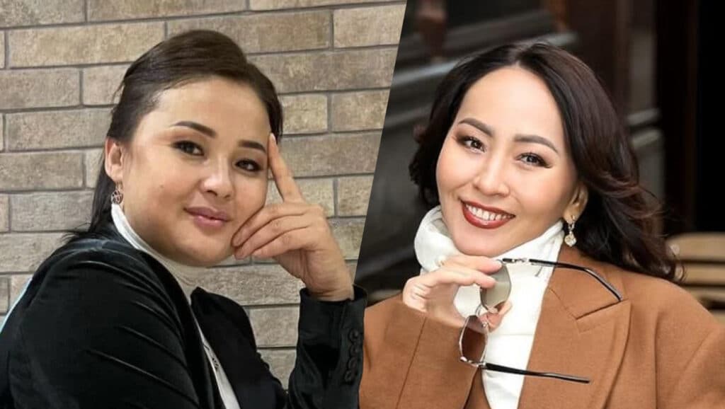 Айгүл Иманбаева жабық көрсетілімге жақсы көңіл-күймен келген еді / коллаж: kursiv.media, бильд-редактор Ахтам Зиперов