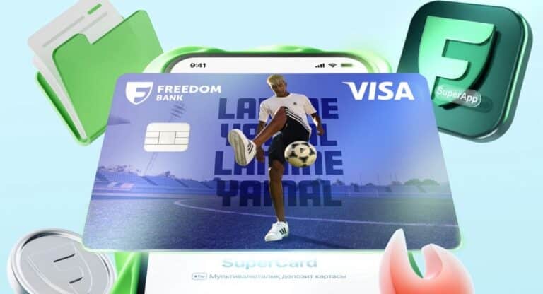 Freedom Bank Ламин Ямаль бейнеленген карта ұсынды