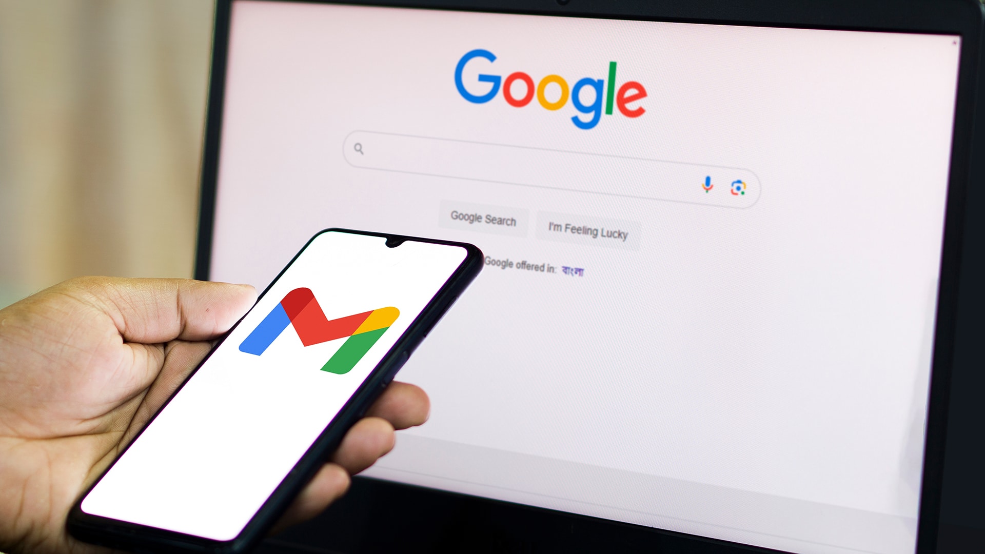 Gmail app on a smartphone display