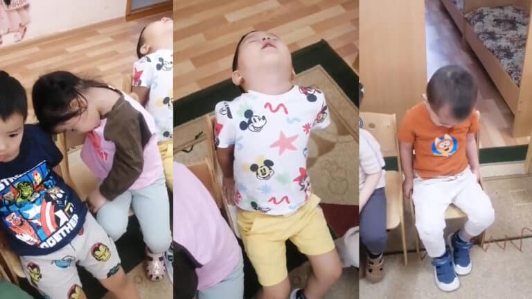 Группа сонных дошкольников в детском саду рассмешила Казнет