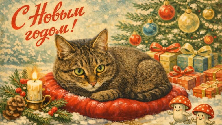 Пользователи Сети массово создают винтажные открытки на Новый год