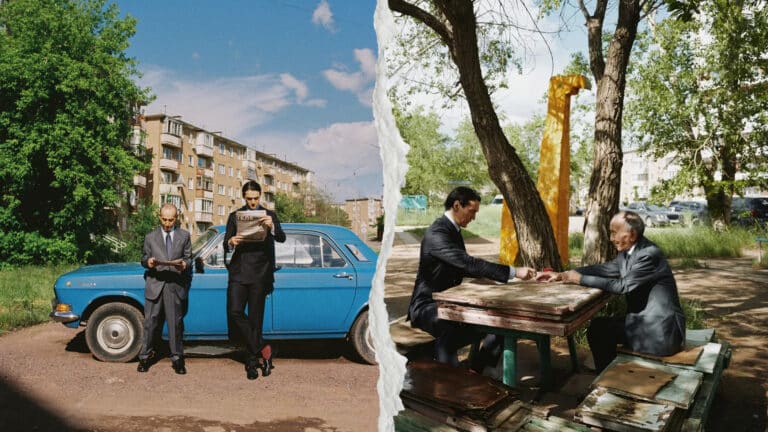 Нурлан Сабуров вместе с дедом поучаствовал в фотосессии на фоне Степногорска