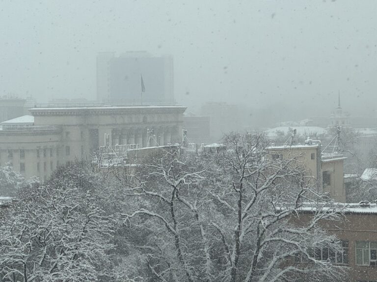 В Алматы вместе со снегом пришли 10-балльные пробки